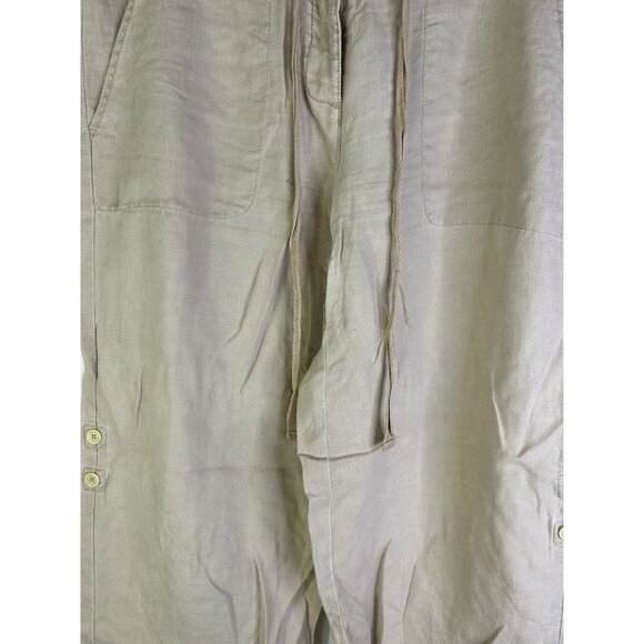 Vintage 90s Tommy Hilfiger Linen Wide Leg Cropped Flowy Pants - Picture 5 of 9
